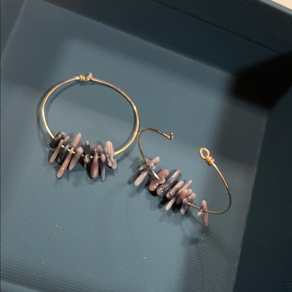 Stone and gold plated Earrings
